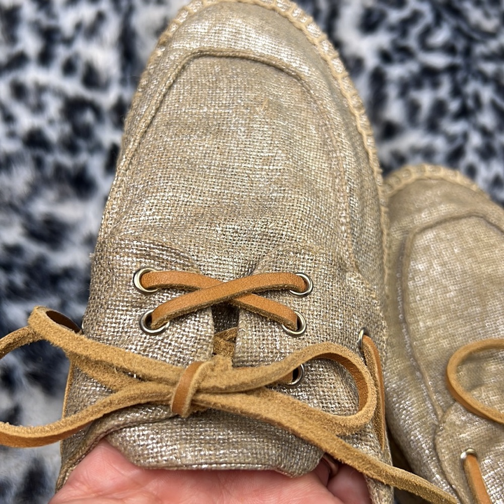 Tory Burch Natural Canvas Espadrille with Tan Leather Laces - Picture 12 of 12